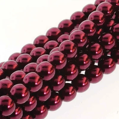 Ogrlica od čeških staklenih tekla perli, 4 mm, 120 kom - Burgundy