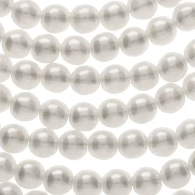 Ogrlica od čeških staklenih tekla perli, 4 mm, 120 kom - Crystal Bridal White