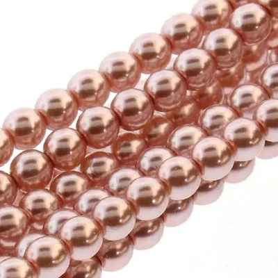 Ogrlica od čeških staklenih tekla perli, 4 mm, 120 kom - Rose Creme