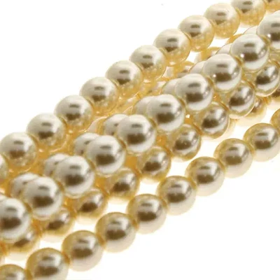 Ogrlica od čeških staklenih tekla perli, 4 mm, 120 kom - Cream