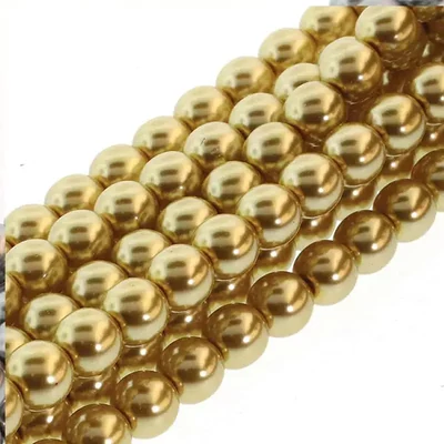 Ogrlica od čeških staklenih tekla perli, 4 mm, 120 kom - Gold