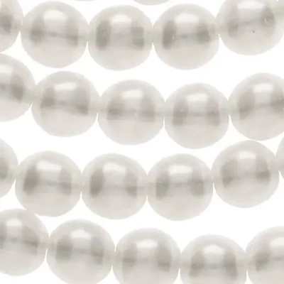 Ogrlica od čeških staklenih tekla perli, 6 mm, 75 kom - Crystal Bridal White