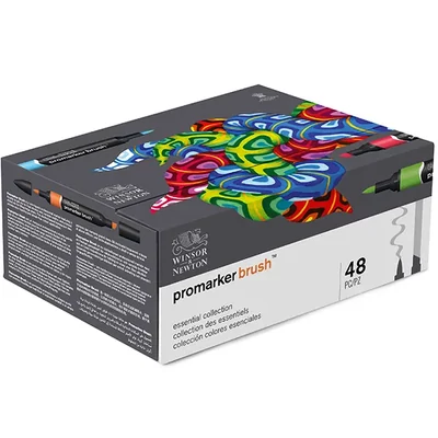 Promarker Brush dvoje i alkoholna četkica set - 48 kom, essential collection set