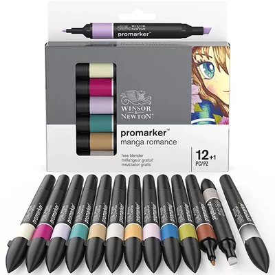 ProMarker dvoje i alkoholna četkica set - 12+1 kom, manga romance
