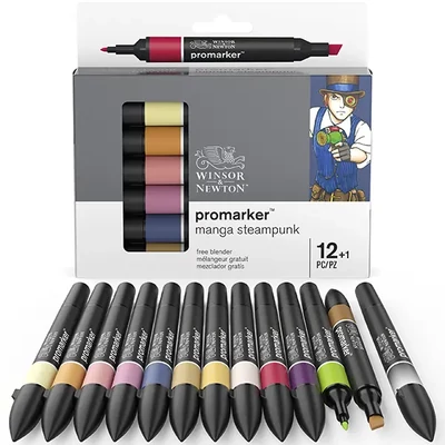 ProMarker dvostrani alkoholni flomaster - set - 12+1 kom, Manga Steampunk - 12+1 kom