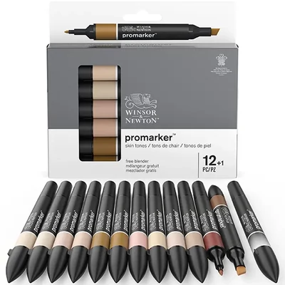 ProMarker dvoje i alkoholna četkica set - 12+1 kom, skin tones