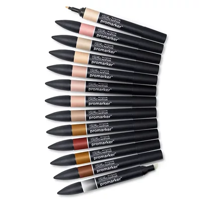 ProMarker dvoje i alkoholna četkica set - 12+1 kom, skin tones