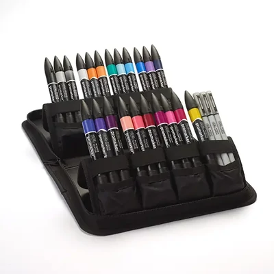 ProMarker set flomastera s dvostrukim vrhom na alkohol - 25+1 kom, modern lettering, u kutijici s patentnim zatvaračem