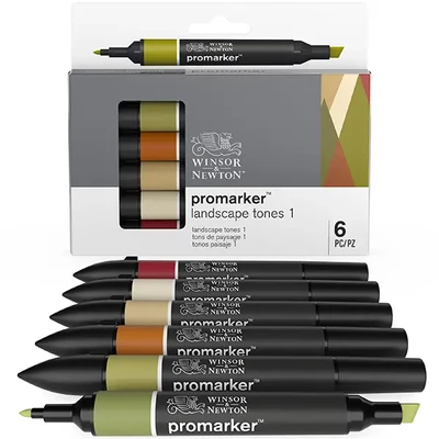 ProMarker dvostrani alkoholni flomaster - észlet - 6 db, landscape tones 1