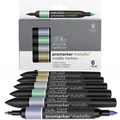 ProMarker dvostrani alkoholni flomaster - észlet - 6 db, metallic