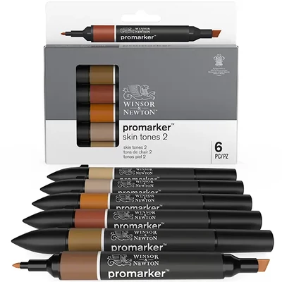 ProMarker dvostrani alkoholni flomaster - set  - 6 kom, set boja kože 2