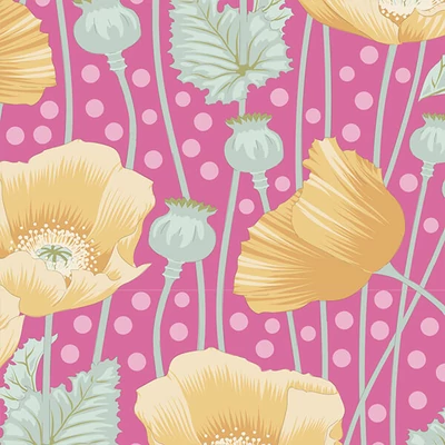 Patchwork tkanina - Tilda Gardenlife - Poppies Pink 100303