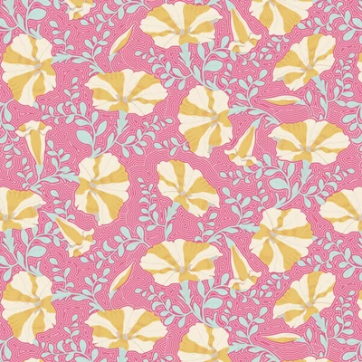 Patchwork tkanina - Tilda Gardenlife - prugasta petunija ružičasta 100305