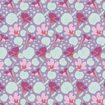 Patchwork tkanina - Tilda Gardenlife - Nasturtium lavanda 100308