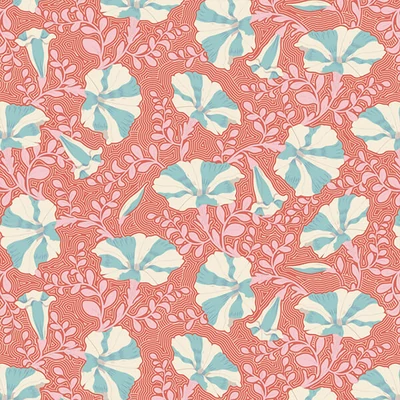 Patchwork tkanina - Tilda Gardenlife - Striped Petunia Coral 100309