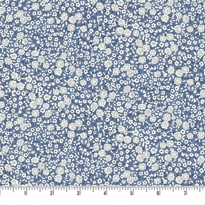 Patchwork tkanina - Makower - Petite Fleur 182/B Blossom blue