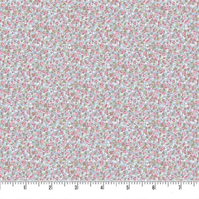 Patchwork tkanina - Makower - Petite Fleur 183/B Petals blue