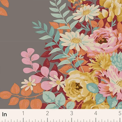 Patchwork tkanina - Tilda Chic Escape - Whimsyflower siva 100451