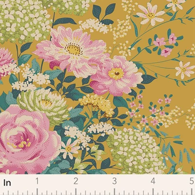 Patchwork tkanina - Tilda Chic Escape - Wildgarden senf 100454