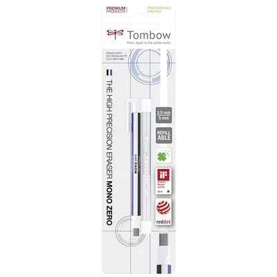 Tombow Mono Zero precizna gumica s pravokutnim uloškom, punjenje