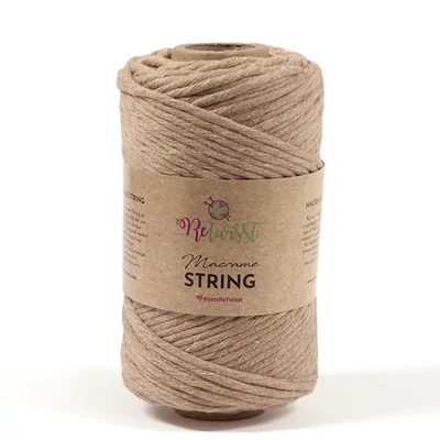 Pređa za makrame, ReTwisst Macrame String, 3 mm, 250 g - 08, bež