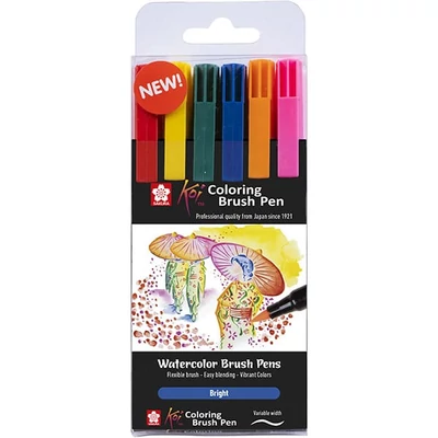 Sakura Koi Brush pen kist set - 6 kom, Bright