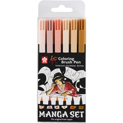 Sakura Koi Brush Pen Set - 6 kom, Manga Set