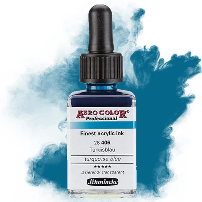 Schmincke AERO COLOR profesionalna boja za pištolj za retuširanje, 28 ml- 406, turquoise blue