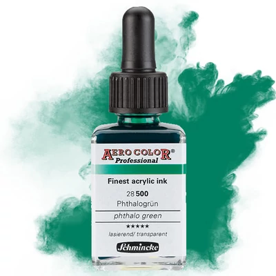 Schmincke AERO COLOR profesionalna boja za pištolj za retuširanje, 28 ml- 500, phthalo green