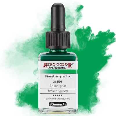 Schmincke AERO COLOR profesionalna boja za pištolj za retuširanje, 28 ml- 501, brilliant green