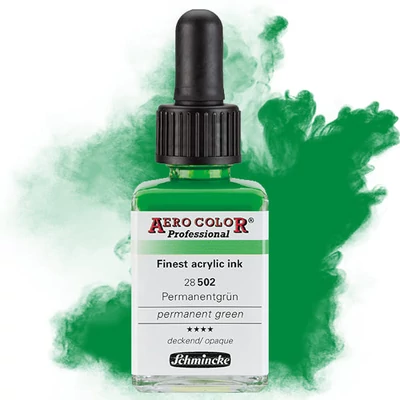 Schmincke AERO COLOR profesionalna boja za pištolj za retuširanje, 28 ml- 502, permanent green