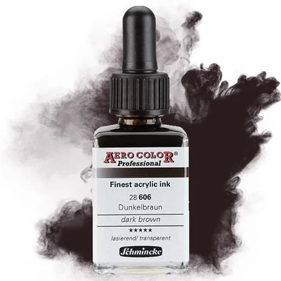 Schmincke AERO COLOR profesionalna boja za pištolj za retuširanje, 28 ml- 606, dark brown