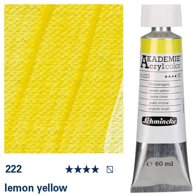 Schmincke Akademie akrilfesték, 60 ml - 222, lemon yellow