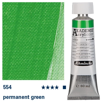 Schmincke Akademie akrilfesték, 60 ml - 554, permanent green