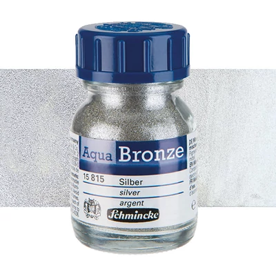 Schmincke Aqua Bronze metalik efekt puder, 20 ml - 815, srebro