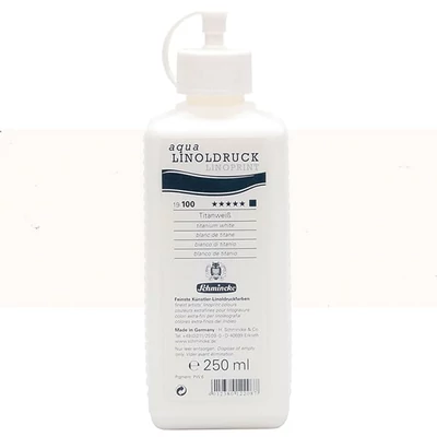 Schmincke Aqua Linoprint lino boja, 250 ml - 100, titanium white