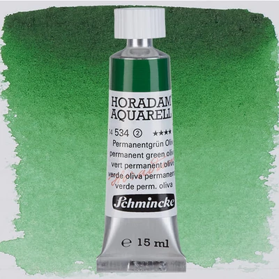 Schmincke Horadam akvarel boja u tubi, 15 ml - 534, permanent green olive