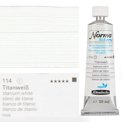Schmincke Norma Blue veganska vodena uljana boja, 35 ml - 114, titanium white