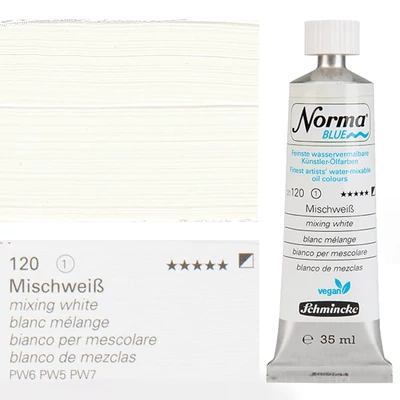 Schmincke Norma Blue veganska vodena uljana boja, 35 ml - 120, mixing white