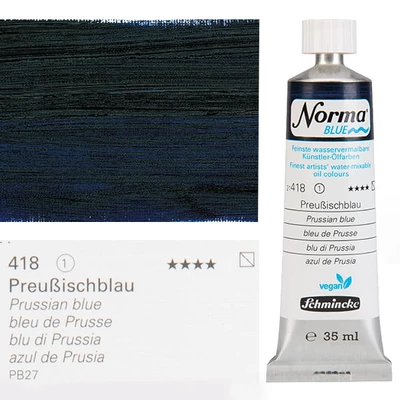 Schmincke Norma Blue veganska vodena uljana boja, 35 ml - 418, prussian blue