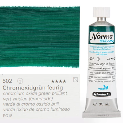 Schmincke Norma Blue veganska vodena uljana boja, 35 ml - 502, chromium oxide green brilliant