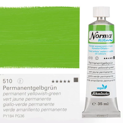 Schmincke Norma Blue veganska vodena uljana boja, 35 ml - 510, permanent yellowish green