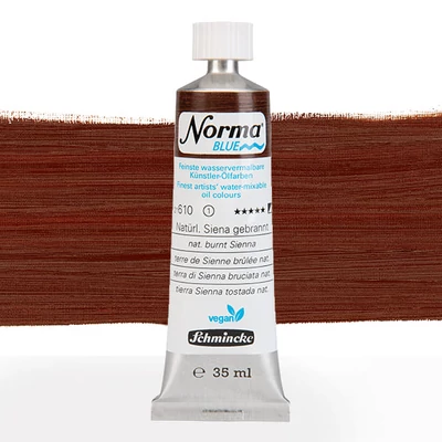 Schmincke Norma Blue veganska vodena uljana boja, 35 ml - 610, natural burnt sienna