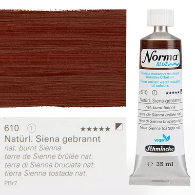 Schmincke Norma Blue veganska vodena uljana boja, 35 ml - 610, natural burnt sienna
