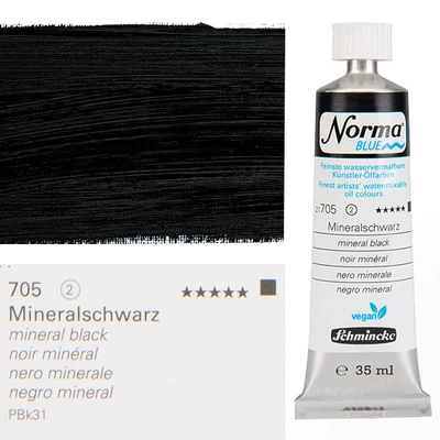 Schmincke Norma Blue veganska vodena uljana boja, 35 ml - 705, mineral black