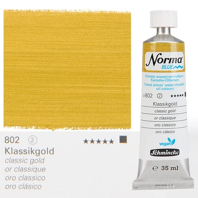 Schmincke Norma Blue veganska vodena uljana boja, 35 ml - 802, classic gold