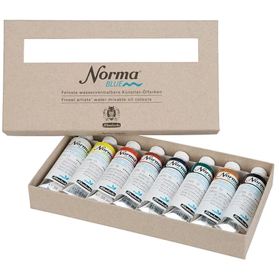 Schmincke Norma Blue set veganskih uljanih boja na bazi vode, 8x35 ml
