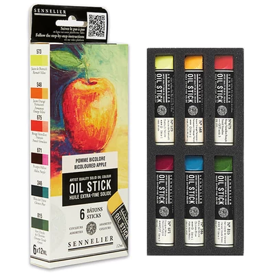 Set Sennelier Oil Stick - 6x12 ml, bicoloured apple