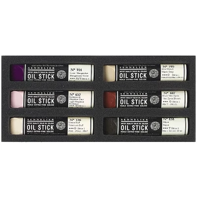 Set Sennelier Oil Stick - 6x12 ml, dark tones portrait