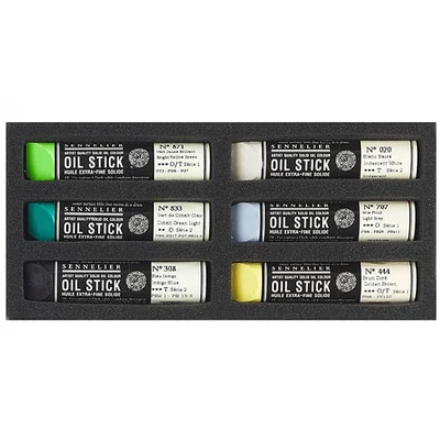 Sennelier Oil Stick set - 6x12 ml, stylized landscape